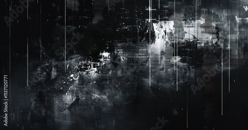 Abstract dark digital background with vertical lines and textures.