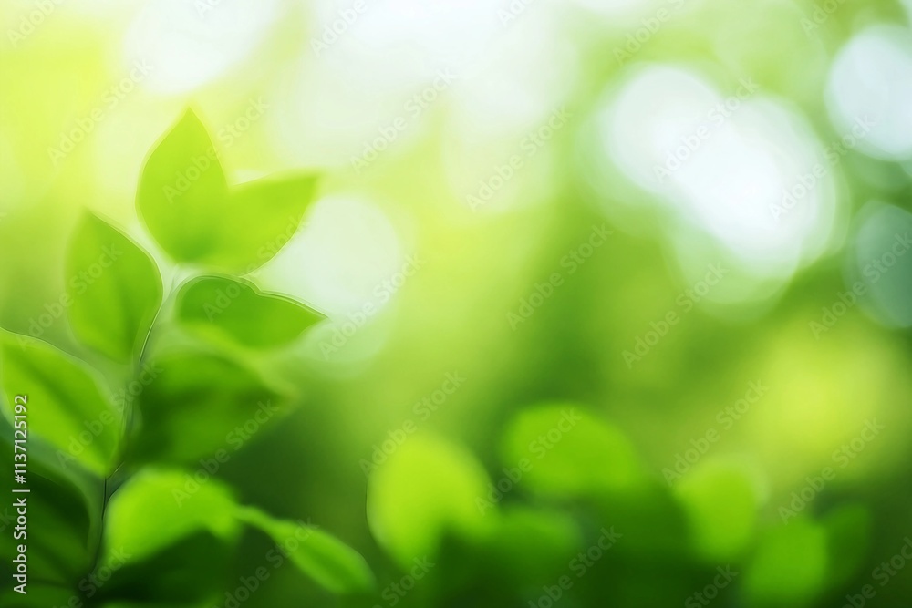 Naklejka premium Blurred greenery leaves of tree forest