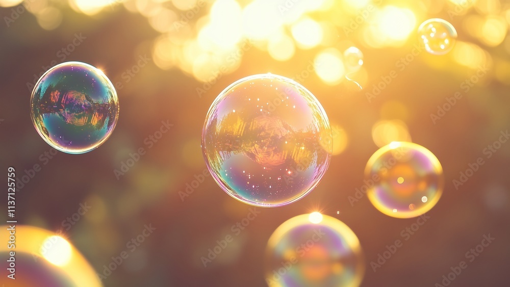 A close-up of multicolored soap bubbles shimmering in sunlight, with intricate details and vibrant hues, playful and captivating A close-up of multicolored soap bubbles shimmering in sunlight, with intricate details and vibrant hues, playful and captivating