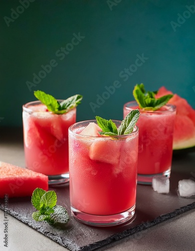 Wallpaper Mural Refreshing watermelon mint cocktails, perfect for a summer day. Torontodigital.ca
