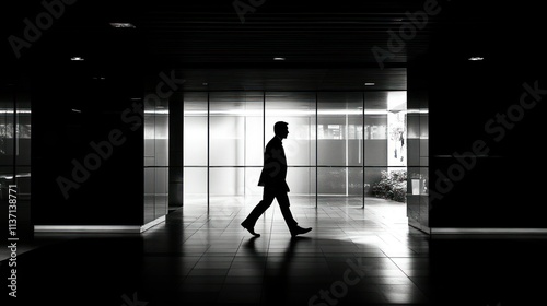 Wallpaper Mural Silhouette of a businessman walking through  Torontodigital.ca