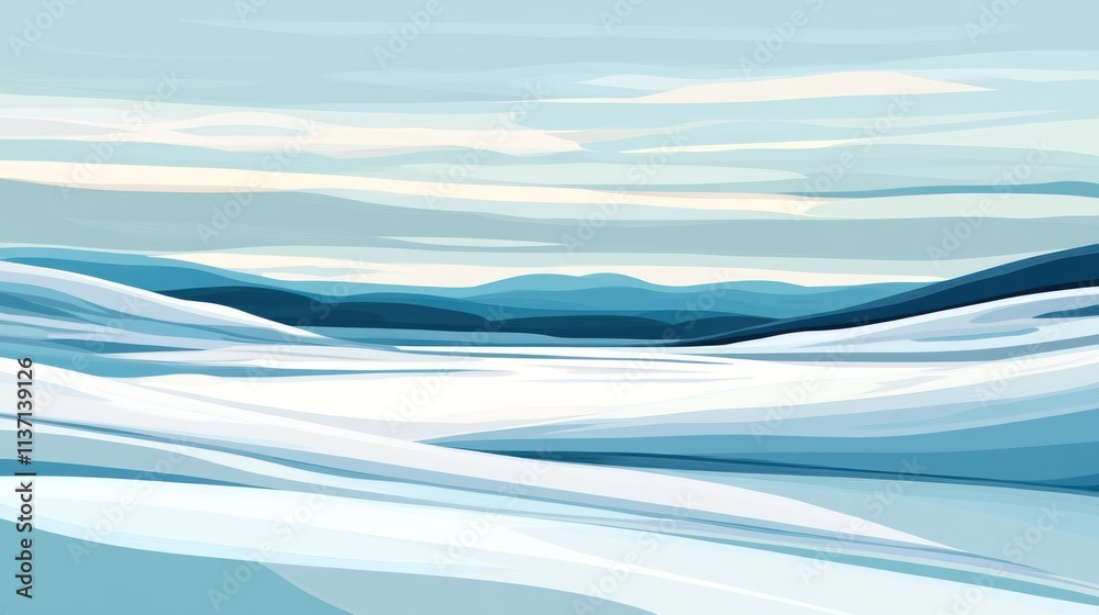 Fototapeta premium Serene Winter Mountain Landscape Abstract Art