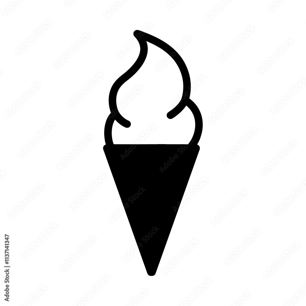 Ice cream silhouette icon with simple and modern design Ice cream silhouette icon with simple and modern design