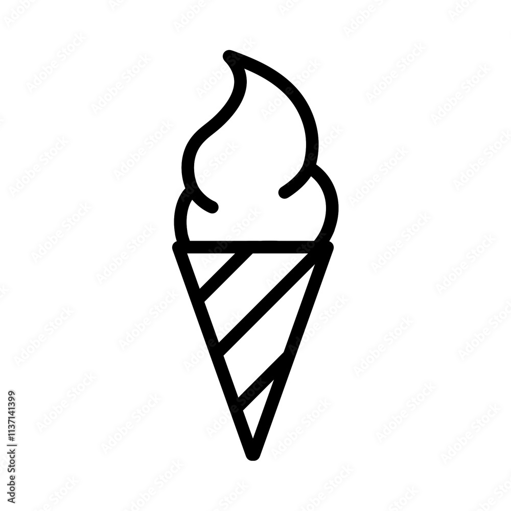 Ice cream cone icon with simple and modern design Ice cream cone icon with simple and modern design