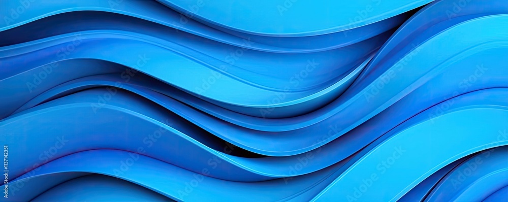 Obraz premium Wave abstract background idea. Abstract blue waves create a smooth, flowing texture for design and background.