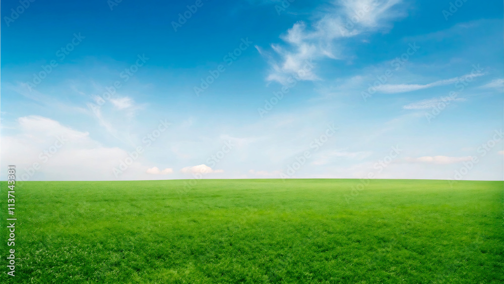 Sunny summer day with a green field and blue sky2 Sunny summer day with a green field and blue sky2