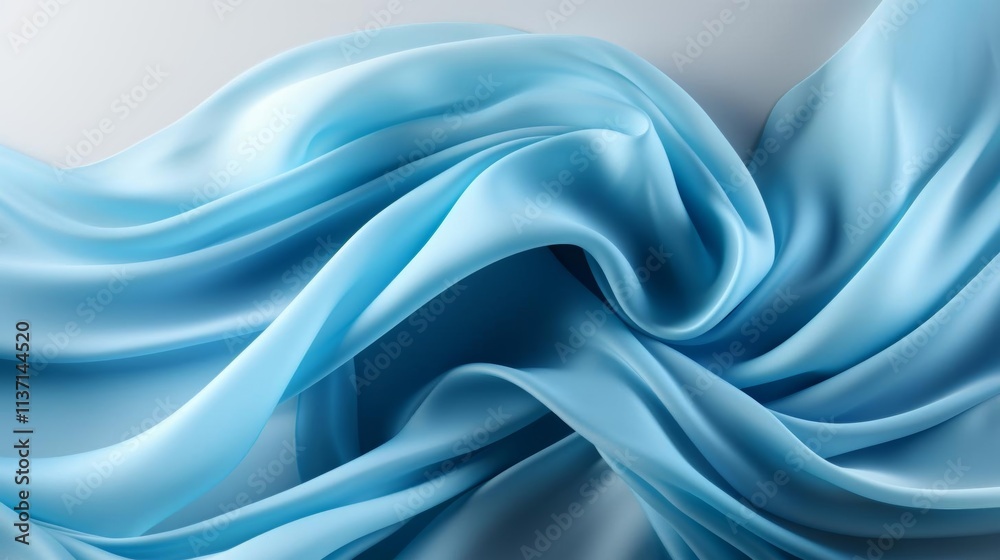 Fototapeta premium A blue fabric with a wave pattern