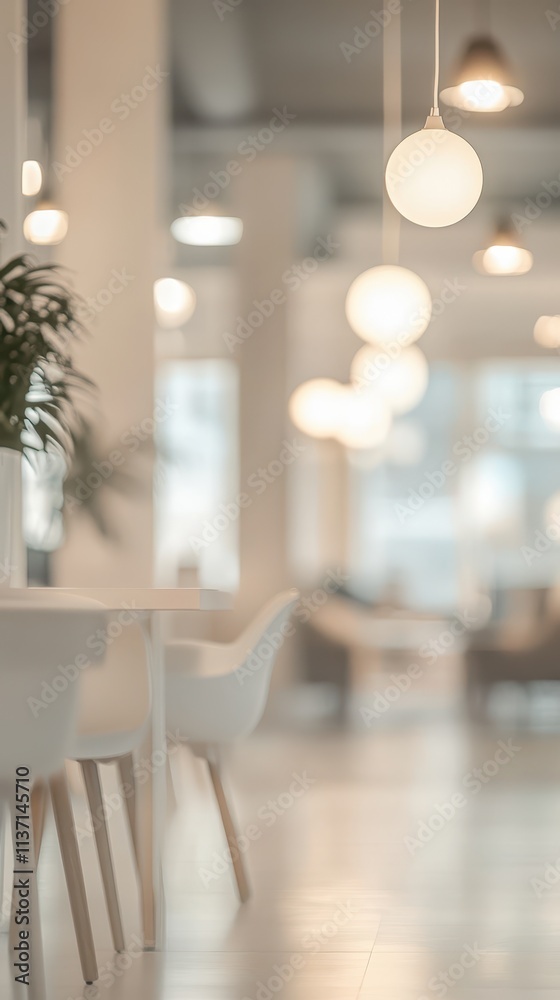 White Table and Chairs in a Bright and Minimalist Interior White Table and Chairs in a Bright and Minimalist Interior