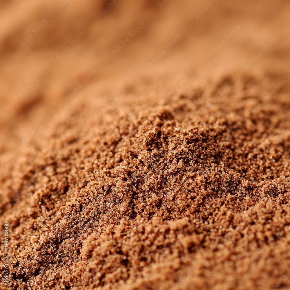 Closeup of Aromatic Brown Powder Granules Closeup of Aromatic Brown Powder Granules
