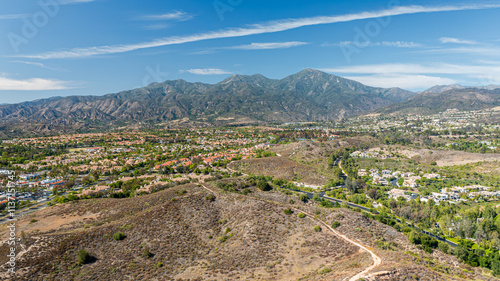 Принти на полотні Aerial view of Rancho Santa Margarita showcasing its suburban neighborhoods and