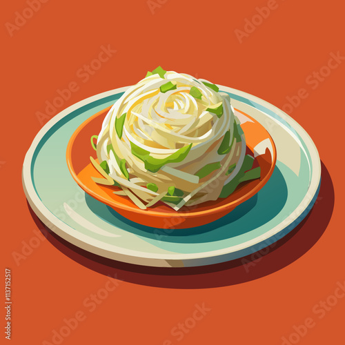 colorful illustration of american food theme, coleslaw