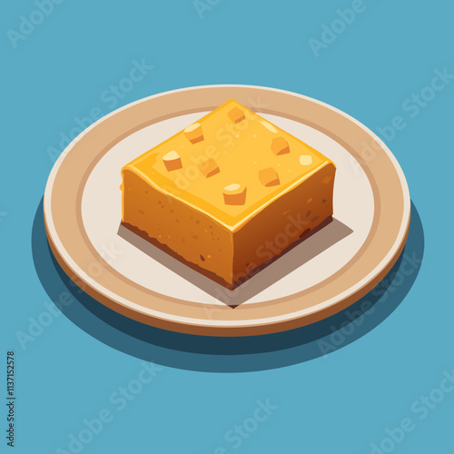 colorful illustration of american food theme, cornbread