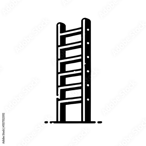 Broken Ladder to Success: A minimalist illustration of a damaged wooden ladder, symbolizing challenges and obstacles on the path to achievement.