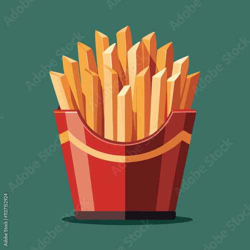 colorful illustration of american food theme, french fries