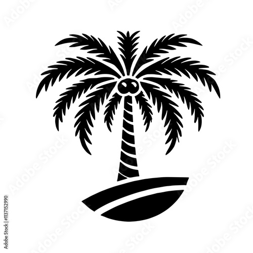 Palm Tree Silhouette: A simple yet striking silhouette of a palm tree, evoking tropical vibes and vacation dreams. Perfect for branding, websites, and social media. 