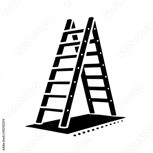 Reaching New Heights:  A simple, yet powerful illustration of a ladder, symbolizing growth, progress, and the pursuit of ambition. The ladder, with its sturdy rungs and solid base.