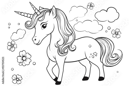 fantasy, horse, dream, magic, pony, graphic, print, rainbow, fairy, mythology, doodle, outline, page, star, birthday, book, clip art, coloured, elephant, greeting, imagination, invitation, mane