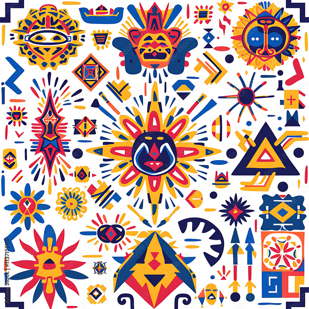 Fototapeta premium Vibrant Geometric Patterns and Abstract Designs