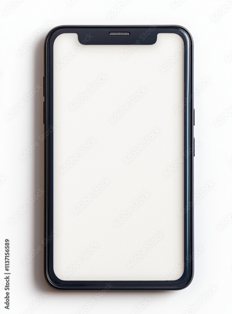 Blank Smartphone Display with Black Edge on Solid Background Blank Smartphone Display with Black Edge on Solid Background