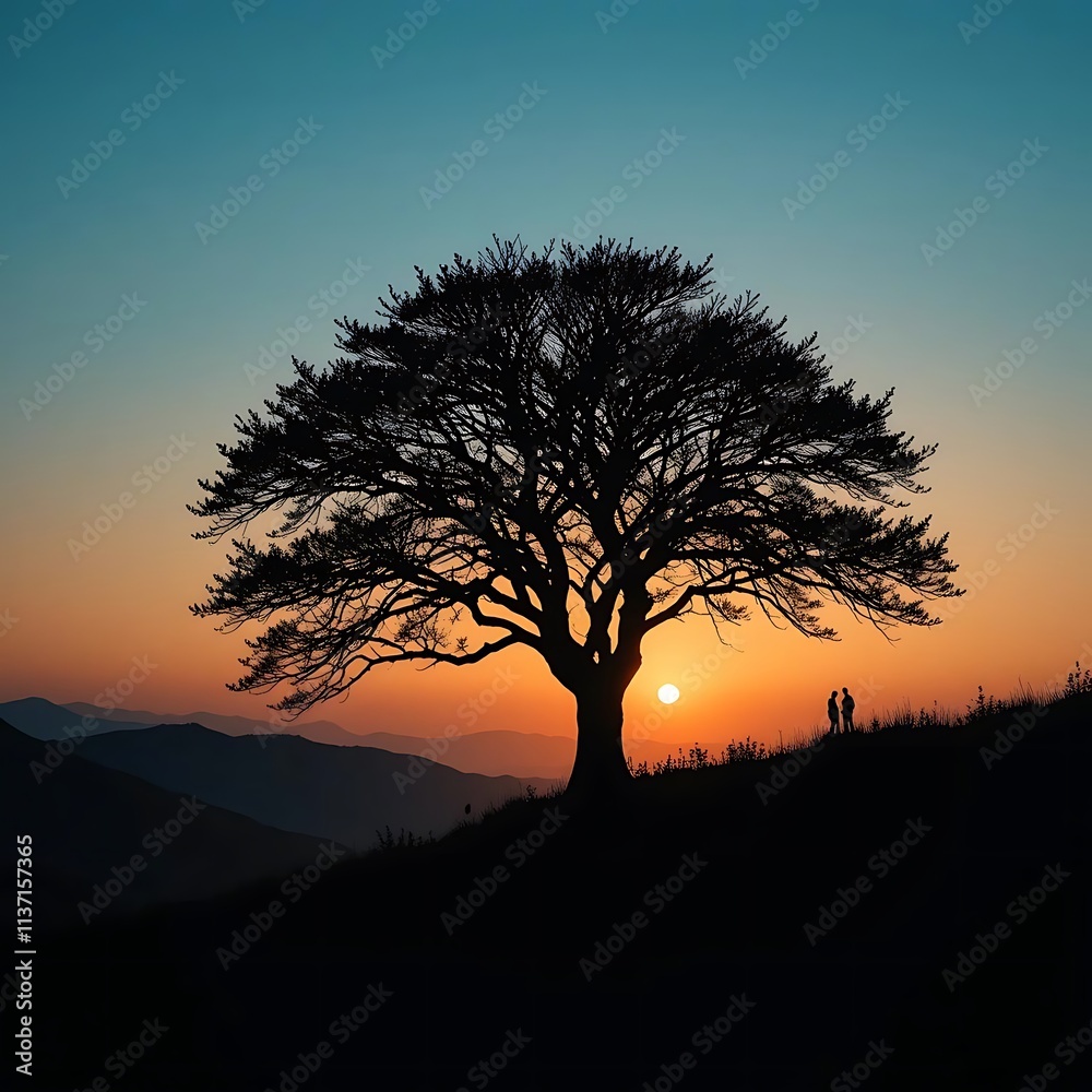 A tree at Golden Hour Panorama A tree at Golden Hour Panorama