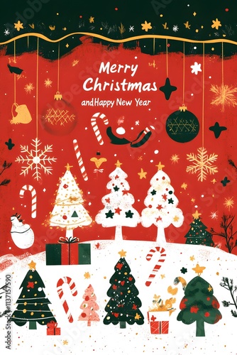 christmas background with christmas tree