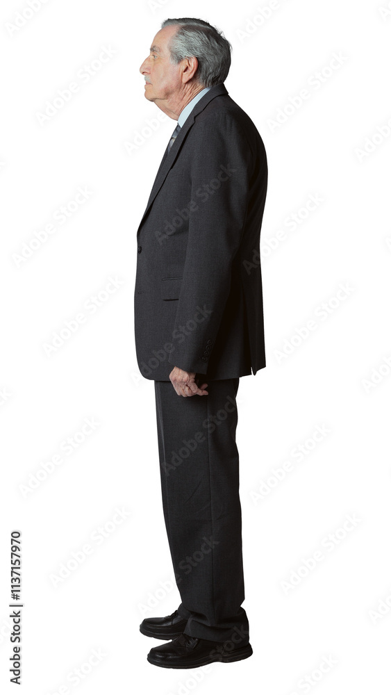 Senior businessman in a profile shot mockup Senior businessman in a profile shot mockup
