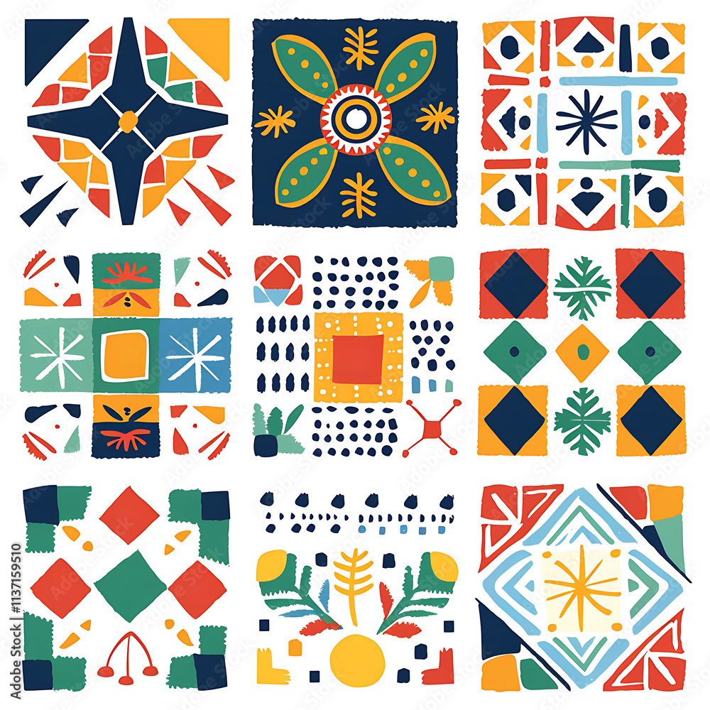 Obraz premium Colorful Abstract Pattern Collection for Design Projects