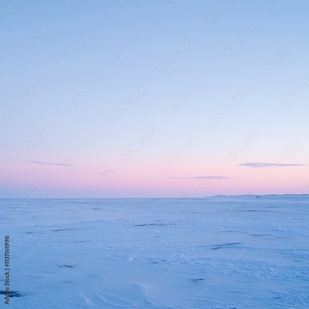 Serene Winter Landscape Under Pastel Sky Serene Winter Landscape Under Pastel Sky