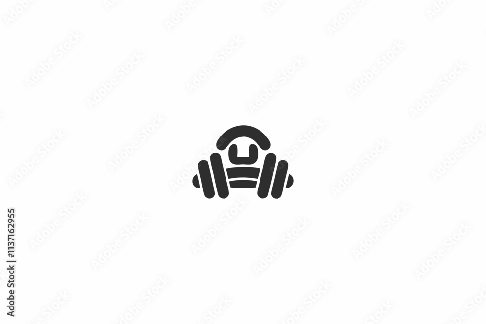 creative gym workout playlist music app icon and logo vector illustration creative gym workout playlist music app icon and logo vector illustration