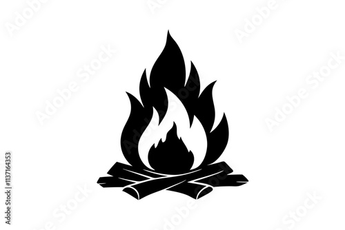 Campfire icon silhouette vector.