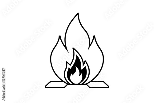 Campfire icon silhouette vector.