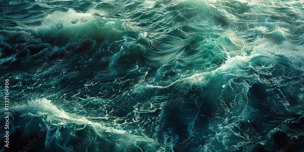 Ocean Waves: Teal and Whitecap Texture Ocean Waves: Teal and Whitecap Texture