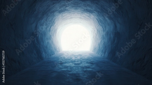 Online media advert light at the end of the tunnel journey conceptual