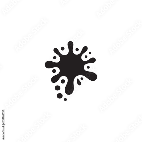 Abstract Ink Splat and Paint Splatter Silhouette Vector, High-Quality Black and White Graphics, Creative Splatter Texture for Artistic Designs, Modern Paint Splash Art for Digital and Print Media