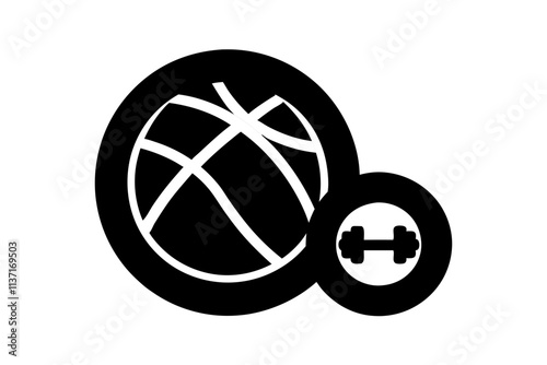 creative gym medicine ball icon and logo vector illustration