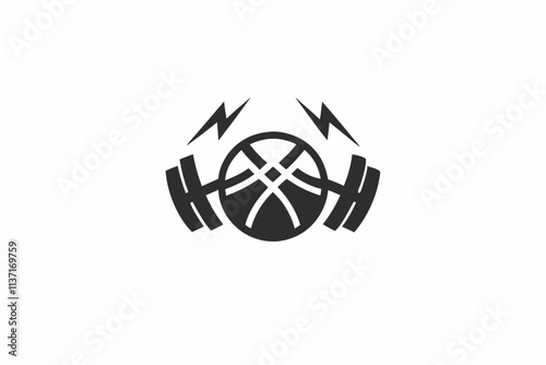 creative gym medicine ball icon concept  and logo vector illustration