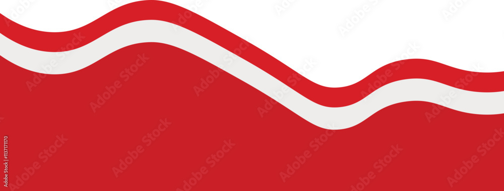 Indonesian Flag Ribbon Border. Flat Vector Illustration Indonesian Flag Ribbon Border. Flat Vector Illustration