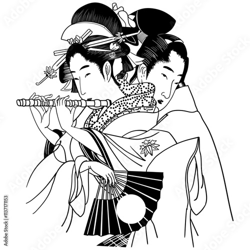 【牛若丸・みなつる姫】【一楽亭栄水】nukiyoe-0014