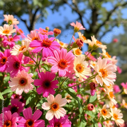 pink and white flowers