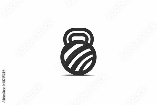 creative gym kettlebell icon and logo vector illustration