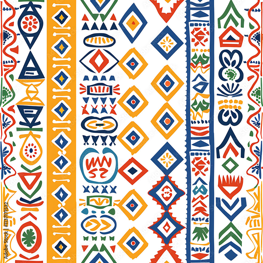 Fototapeta premium Vibrant Geometric Patterns with Bold Colors
