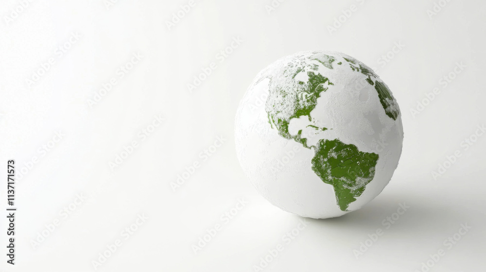 Green globe on white background Green globe on white background