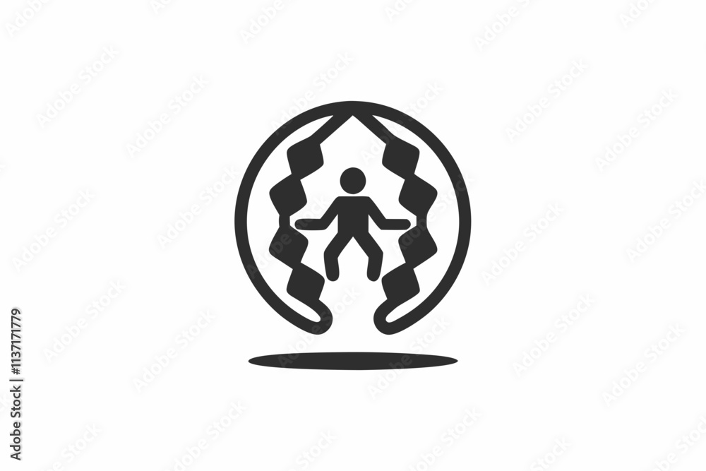 creative gym jumping rope icon and logo vector illustration creative gym jumping rope icon and logo vector illustration