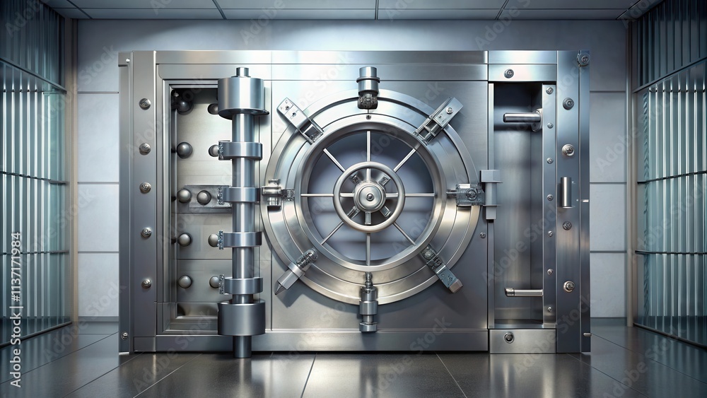 A secure vault door with a sophisticated locking mechanism , security, protection, bank, safety, combination, code, strongbox A secure vault door with a sophisticated locking mechanism , security, protection, bank, safety, combination, code, strongbox