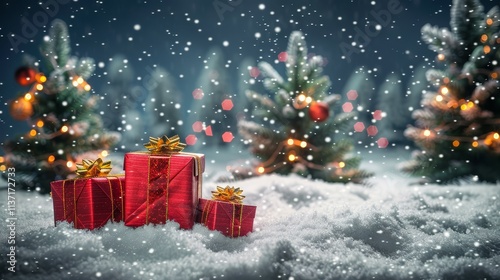 Christmas and New Year's gift scene with Generative AI technology