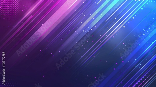 Abstract gradient background with dynamic lines in purple and blue hues.