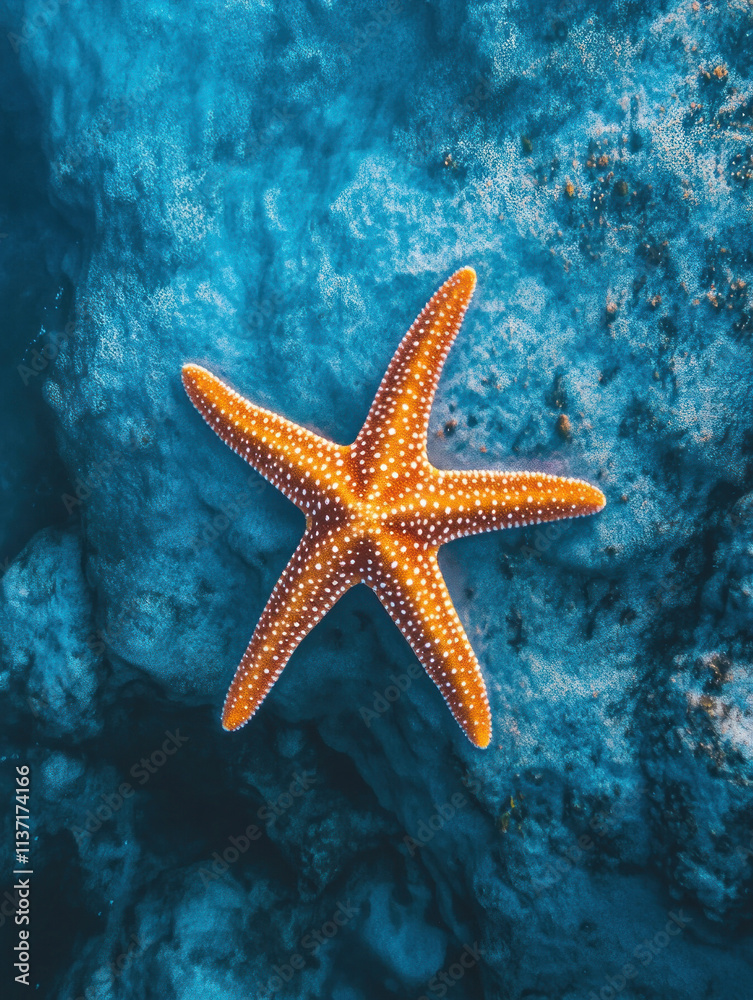 Top view of Starfish in the sea Top view of Starfish in the sea