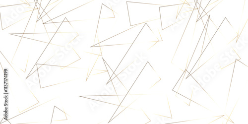 Abstract background with liens and triangles shape on white background. White and golden geometric overlapping rectangle pattern Geometric background soft shadows as patten ..White polygon textured .