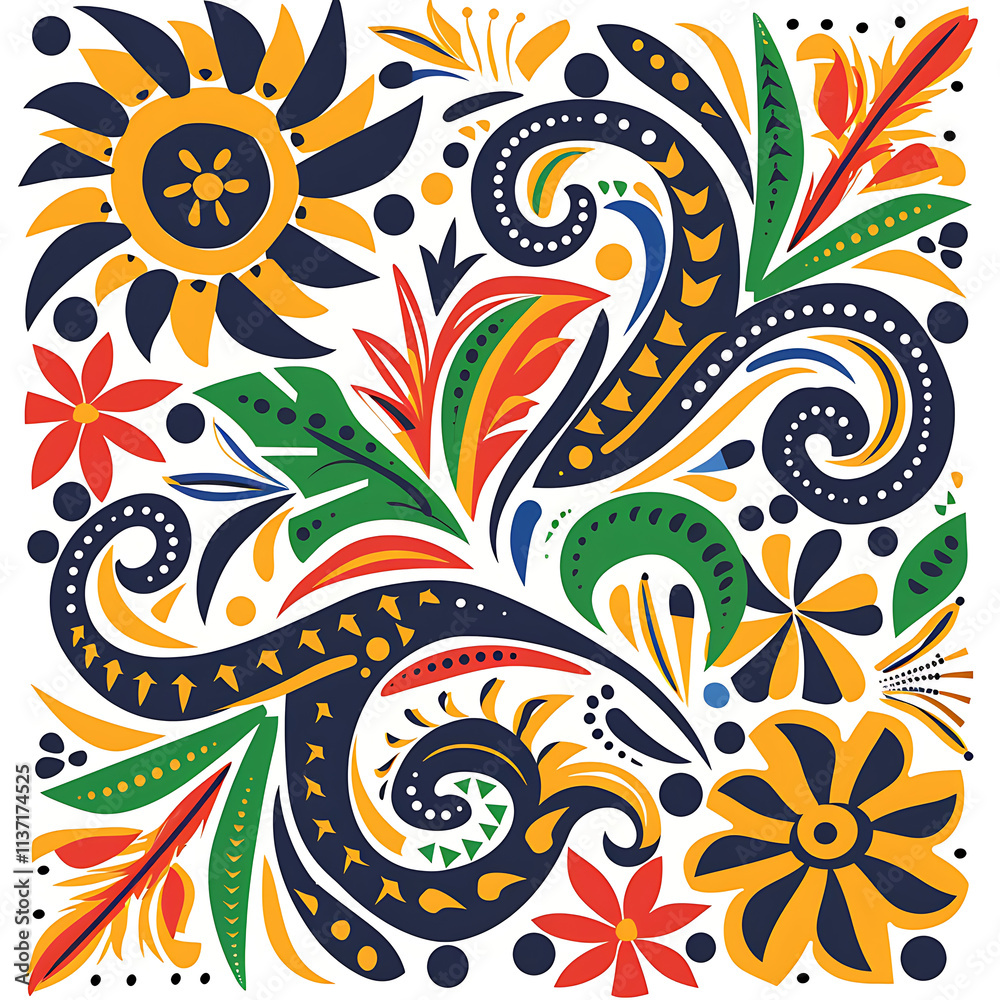 Fototapeta premium Colorful Floral Abstract Design for Creative Projects