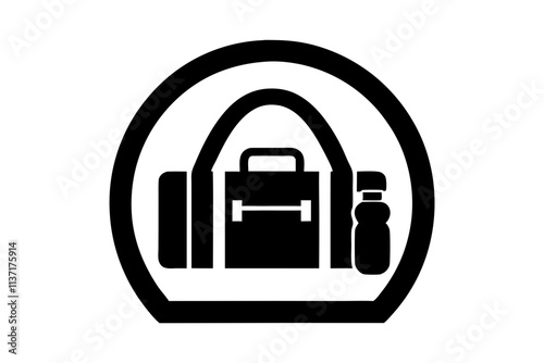 creative gym bag icon and logo vector illustration